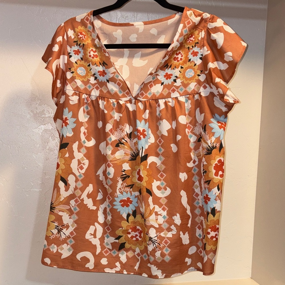 Floral Print Women's Top - Multicolor
